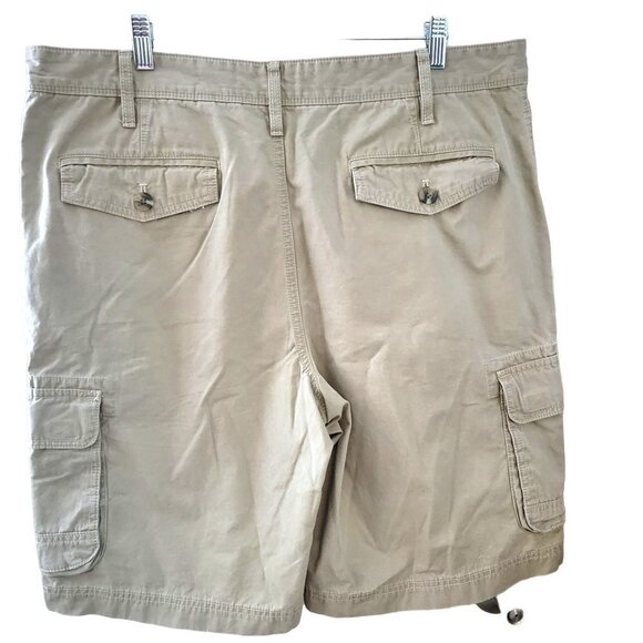 Eddie Bauer Men's Sz 38 Tan Khaki Flat Front 100% Cotton Cargo Hiking Shorts - Picture 9 of 9